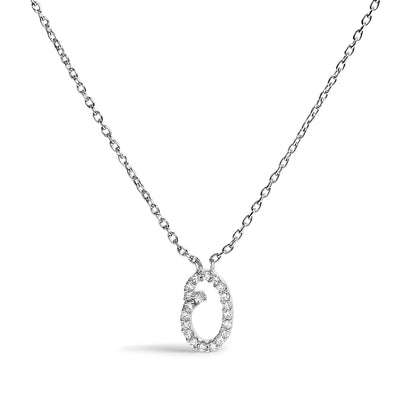 10K White Gold Diamond Accent "A" Initial Script Style Pendant Necklace Bids.com