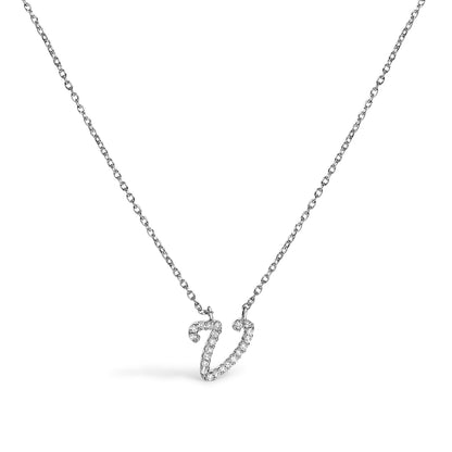 10K White Gold Diamond Accent "A" Initial Script Style Pendant Necklace Bids.com