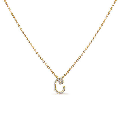10K White Gold Diamond Accent "A" Initial Script Style Pendant Necklace Bids.com