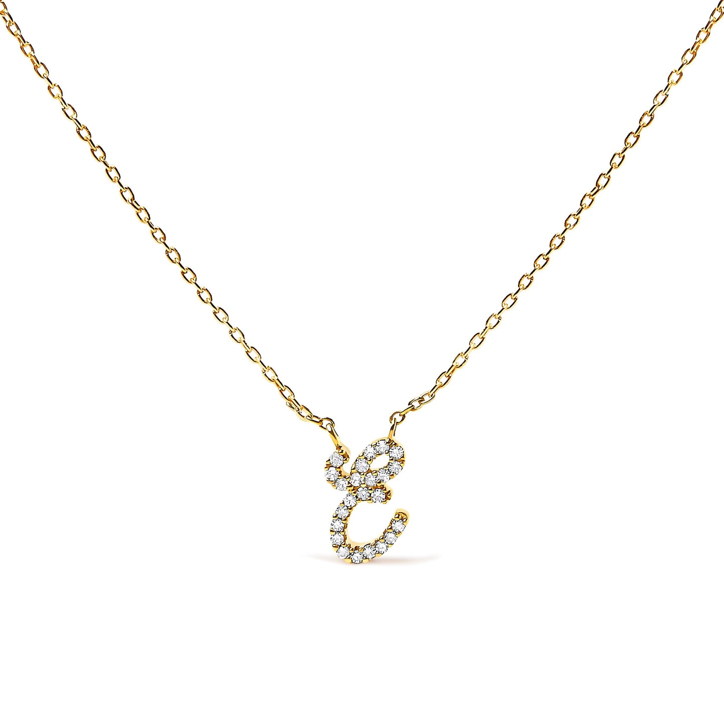10K White Gold Diamond Accent "A" Initial Script Style Pendant Necklace Bids.com