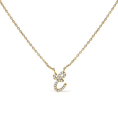 10K White Gold Diamond Accent "A" Initial Script Style Pendant Necklace Bids.com