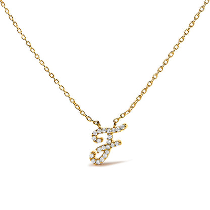 10K White Gold Diamond Accent "A" Initial Script Style Pendant Necklace Bids.com