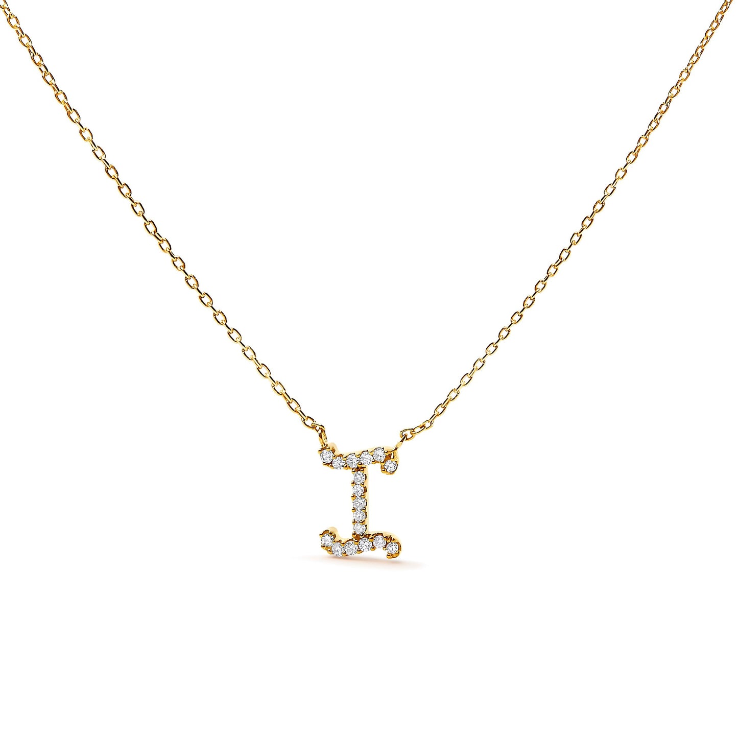 10K White Gold Diamond Accent "A" Initial Script Style Pendant Necklace Bids.com