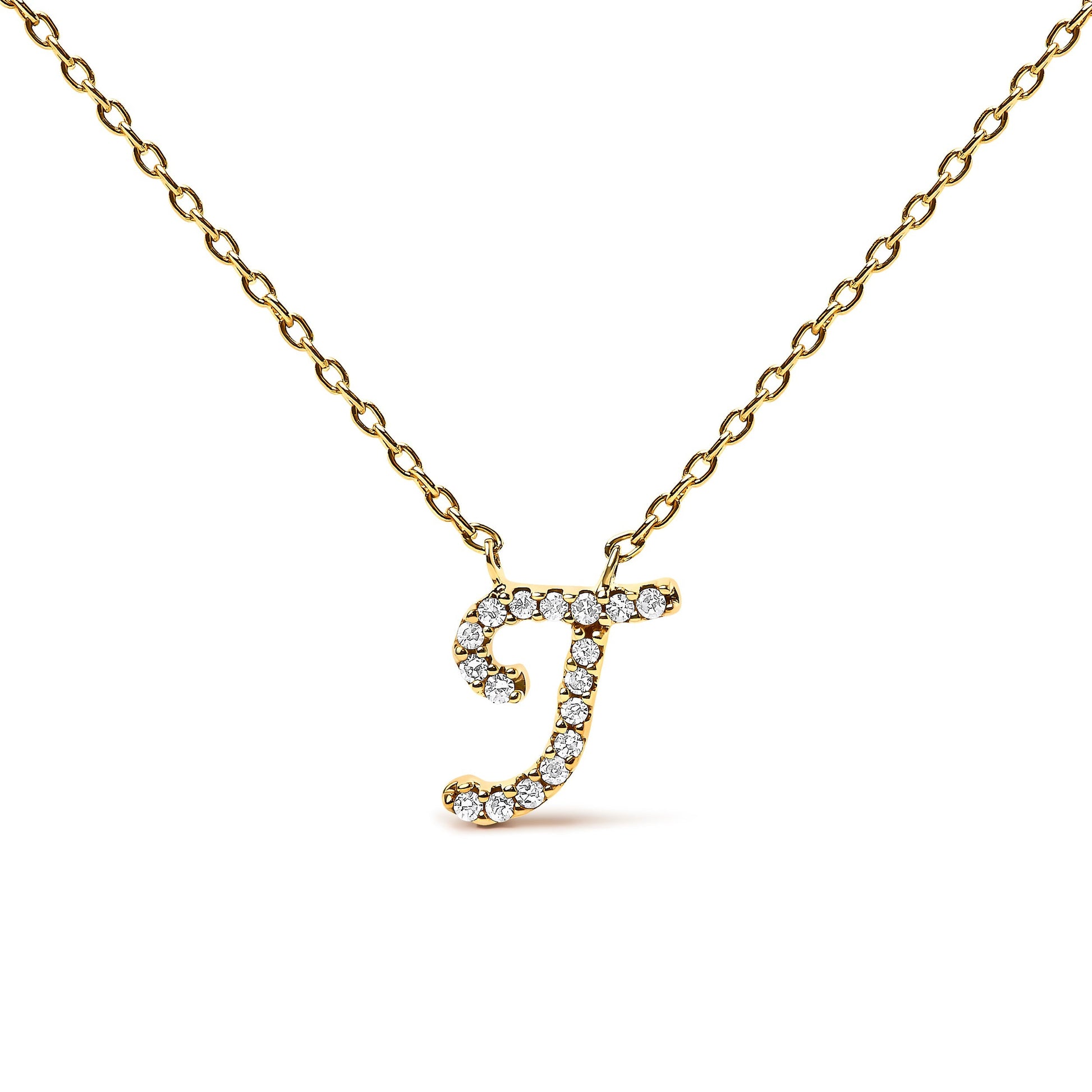 10K White Gold Diamond Accent "A" Initial Script Style Pendant Necklace Bids.com