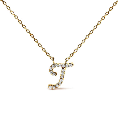 10K White Gold Diamond Accent "A" Initial Script Style Pendant Necklace Bids.com