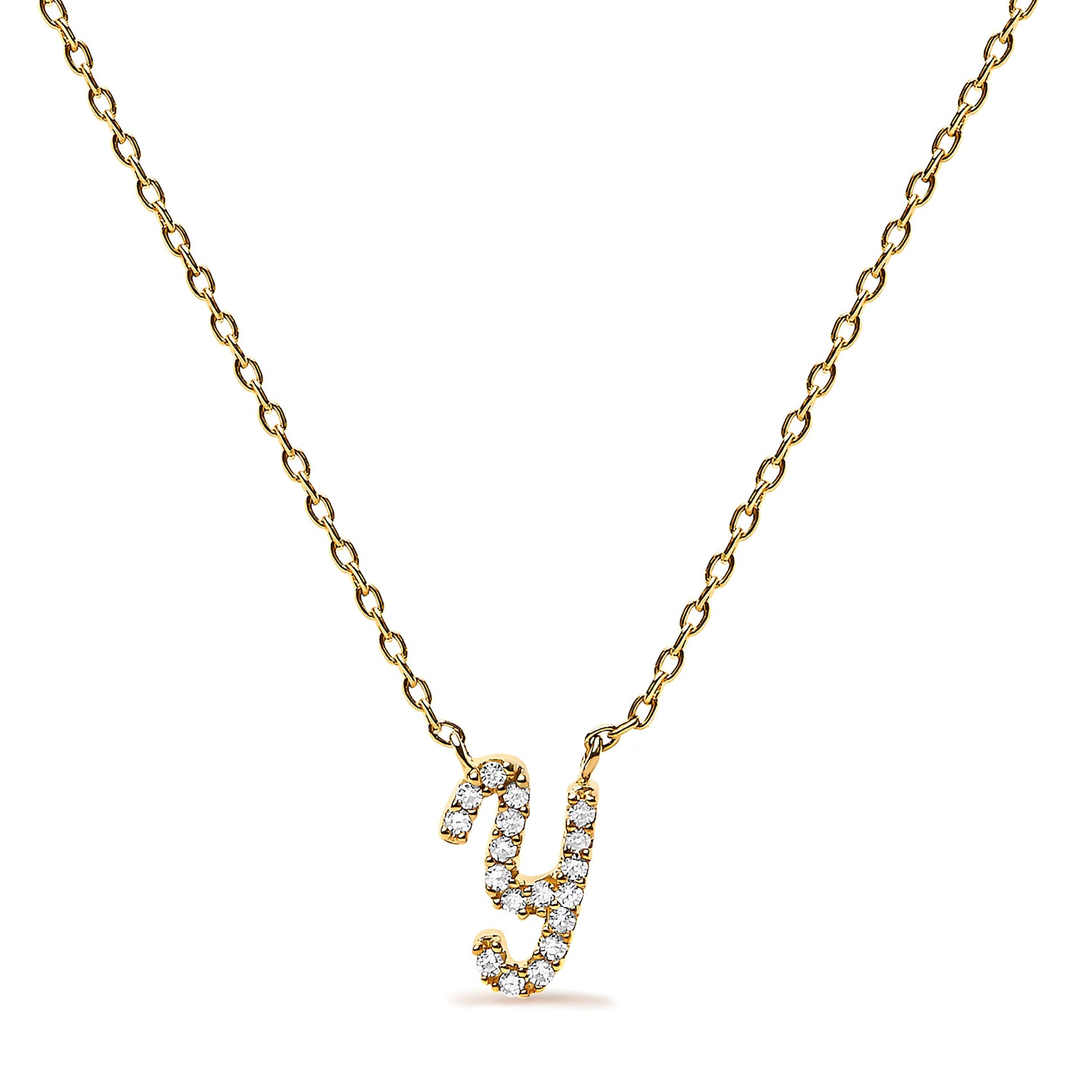 10K White Gold Diamond Accent "A" Initial Script Style Pendant Necklace Bids.com