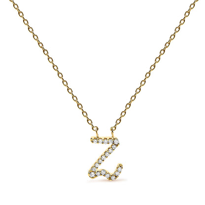 10K White Gold Diamond Accent "A" Initial Script Style Pendant Necklace Bids.com