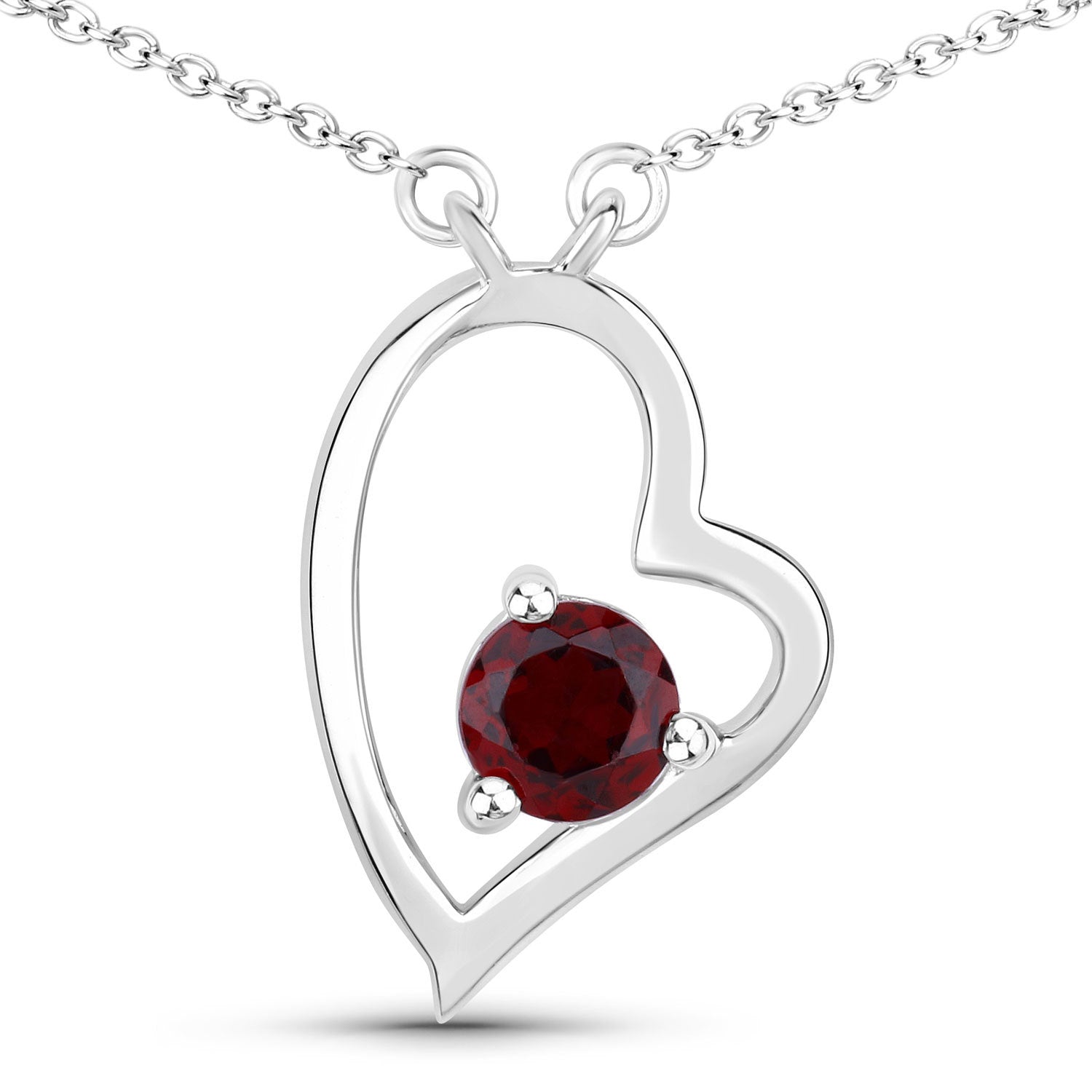 0.60 Carat Genuine Garnet .925 Sterling Silver Necklace Bids.com