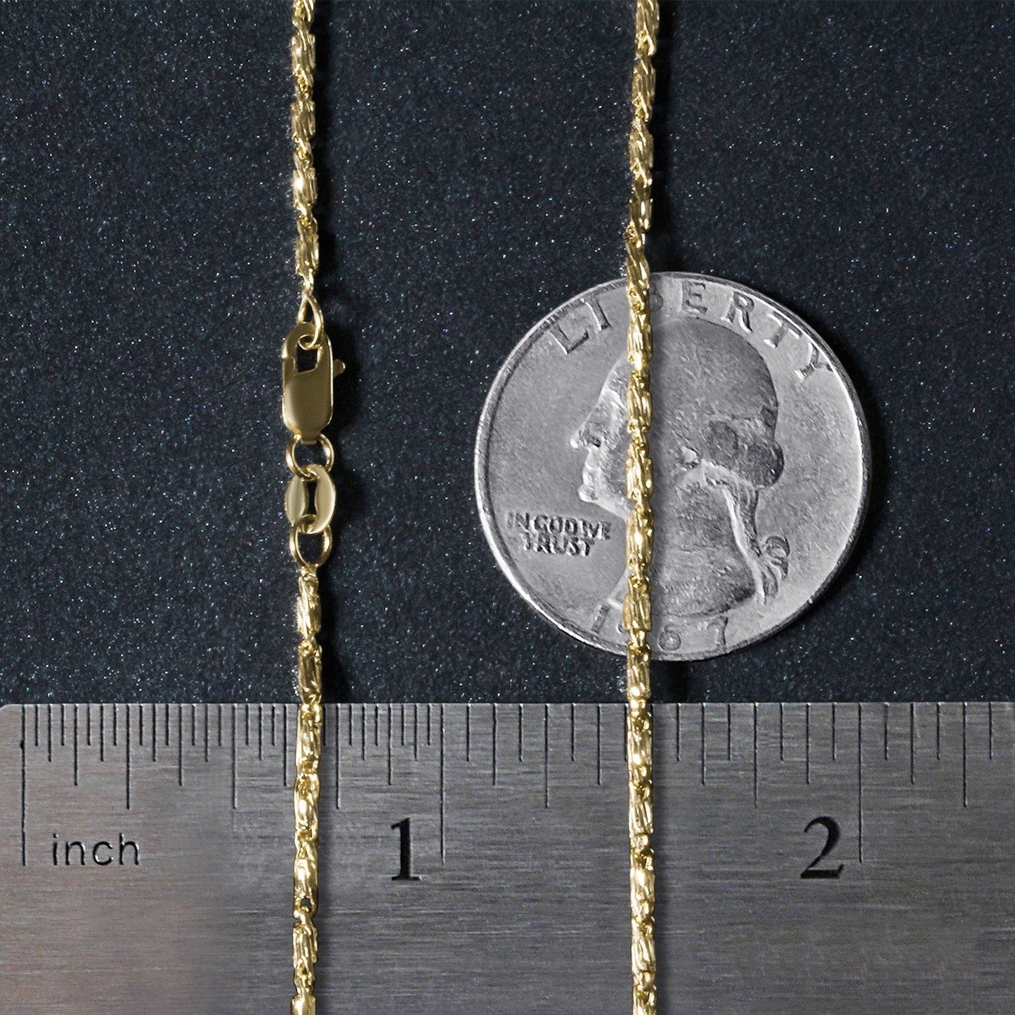 Diamond Cut Fancy Links Pendant Chain in 14k Yellow Gold (1.5mm) Bids.com