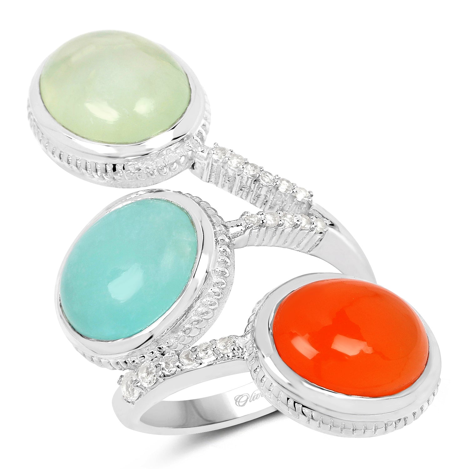 9.50 Carat Genuine Multi Stone .925 Sterling Silver Ring Bids.com