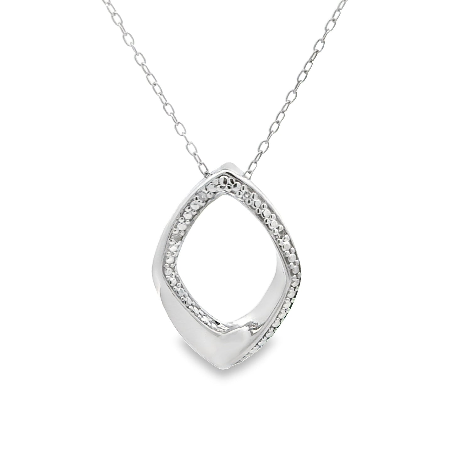 Genuine .02ct Diamond Fashion Pendants Sterling Silver Bids.com