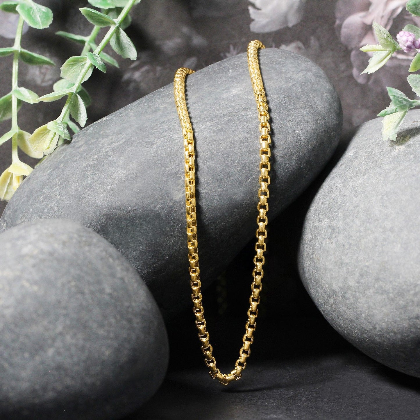 2.4mm 14k Yellow Gold Round Box Chain Bids.com