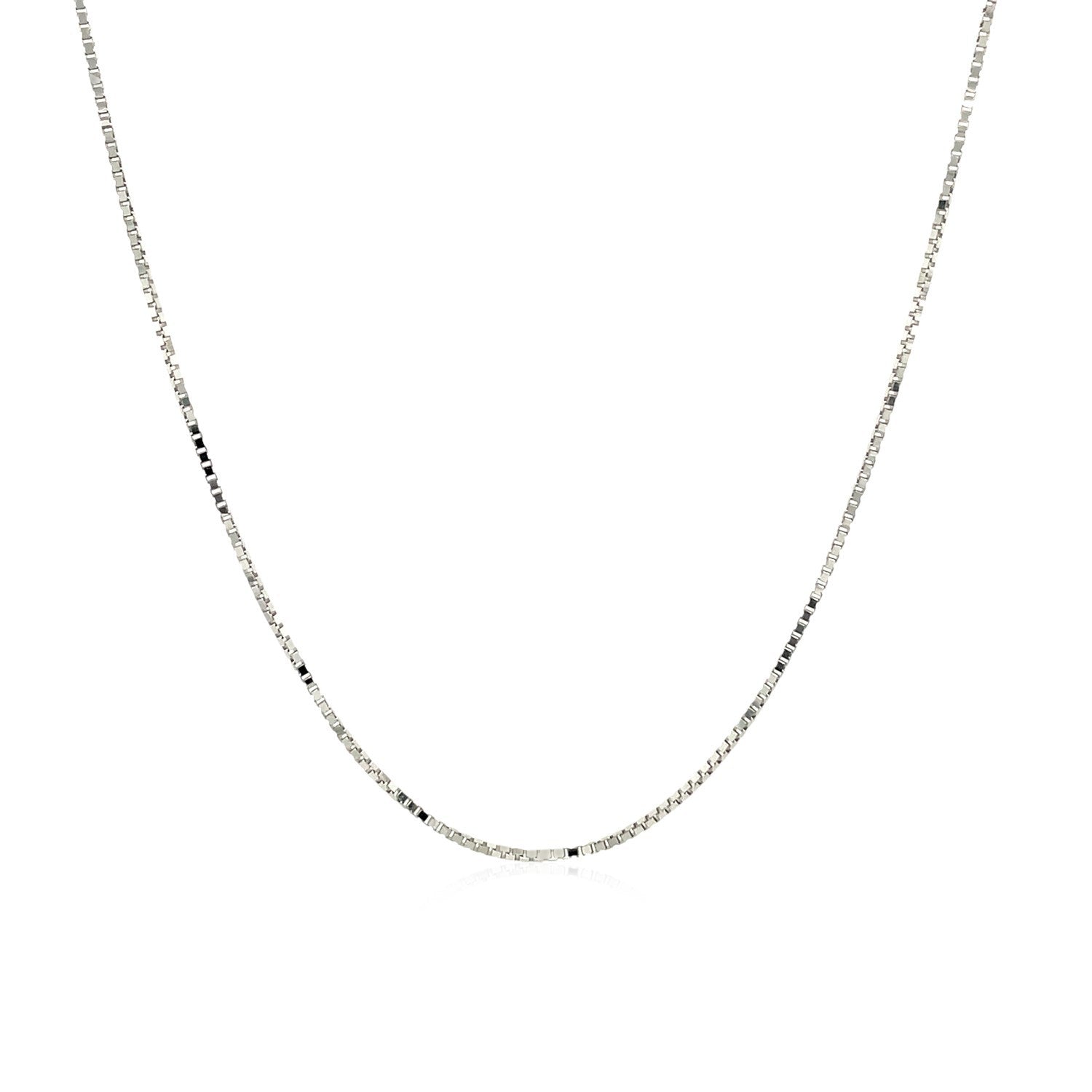 14k White Gold Adjustable Box Chain 0.7mm Bids.com