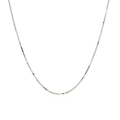 14k White Gold Adjustable Box Chain 0.7mm Bids.com