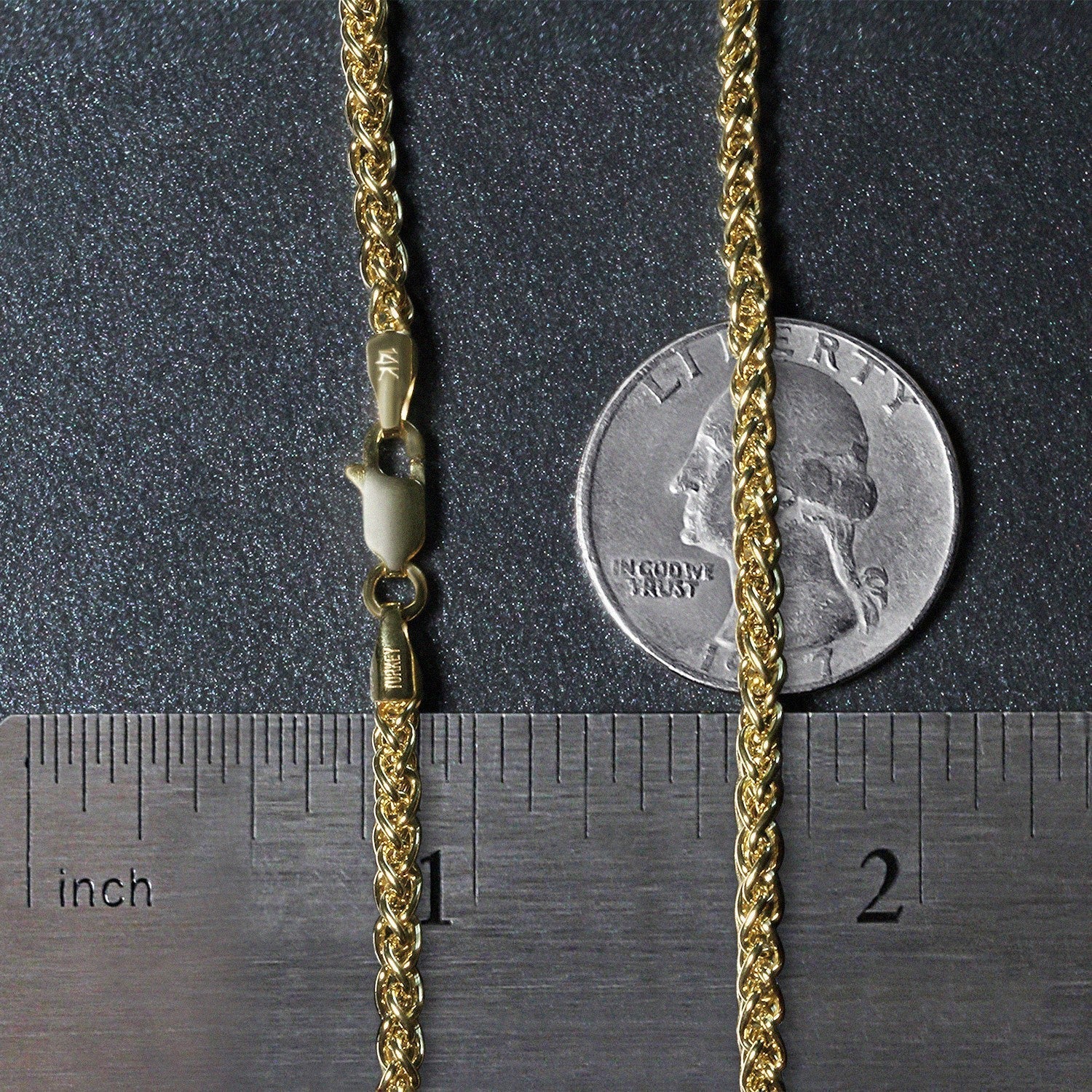 14k Yellow Gold 2.8mm Light Weight Wheat Chain Bids.com