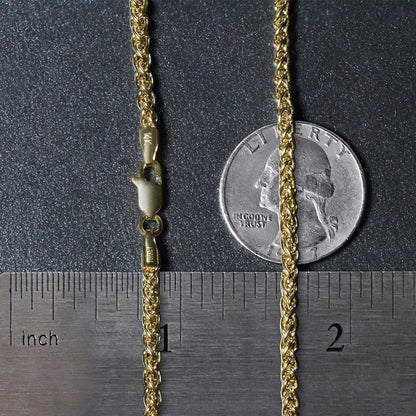 14k Yellow Gold 2.8mm Light Weight Wheat Chain Bids.com