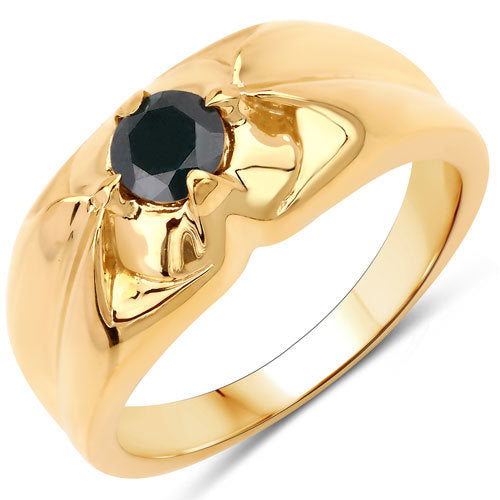 0.50 Carat Genuine Black Diamond .925 Sterling Silver Ring Bids.com