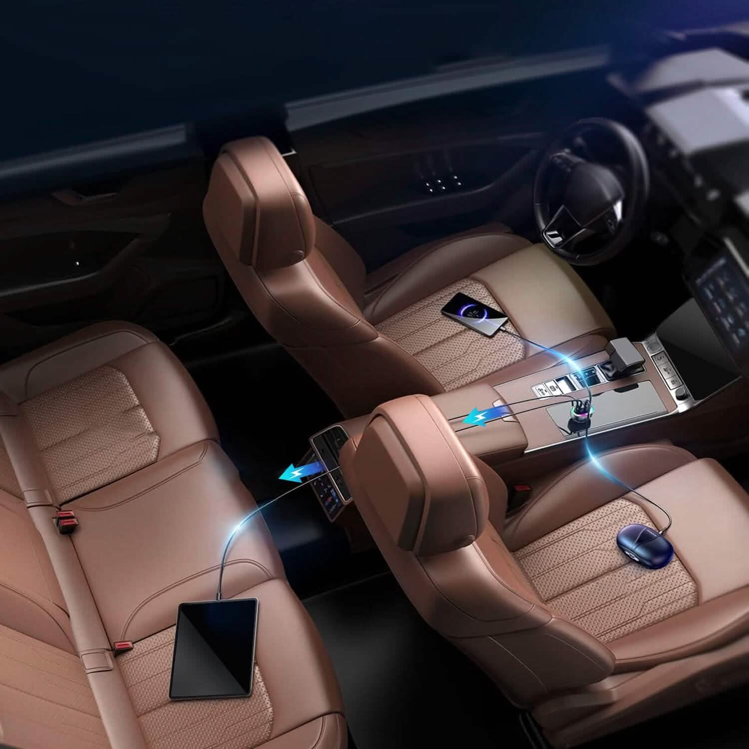90W 3 Ports Fast Car Charger USB and Type C DailySale
