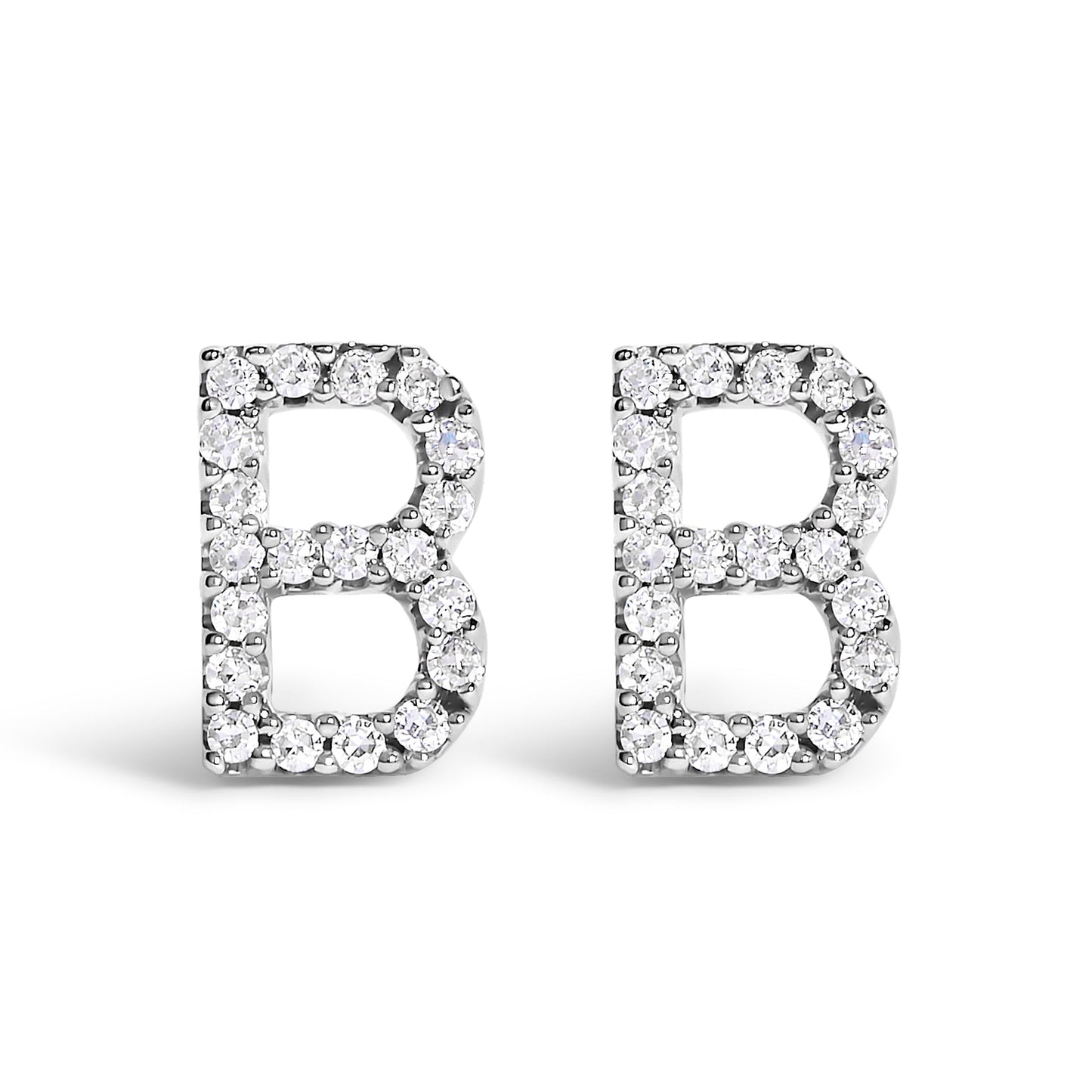 10K White Gold 1/10 Cttw Diamond Initial â€œAâ€ Stud Earring Bids.com