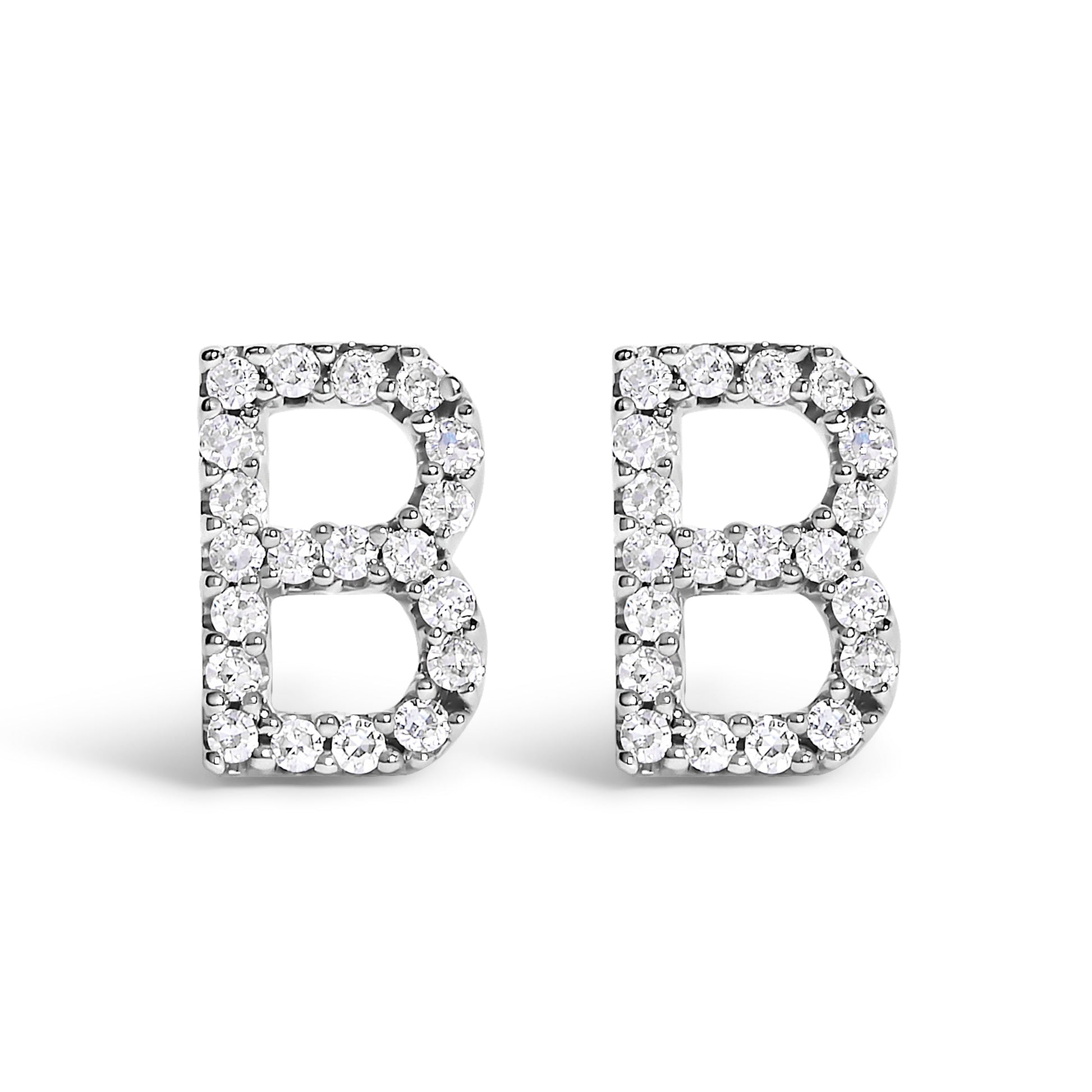 10K White Gold 1/10 Cttw Diamond Initial â€œAâ€ Stud Earring Bids.com
