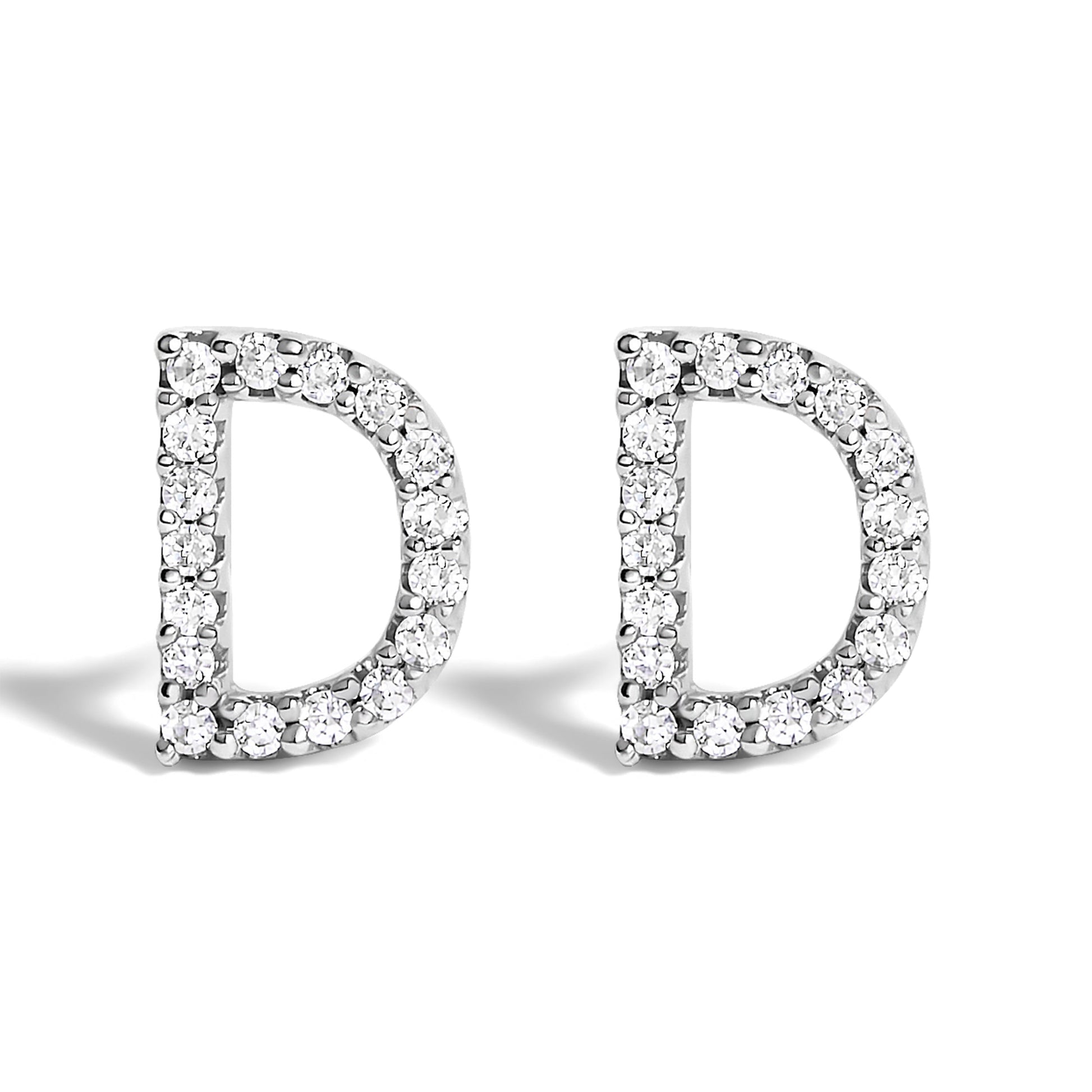 10K White Gold 1/10 Cttw Diamond Initial â€œAâ€ Stud Earring Bids.com