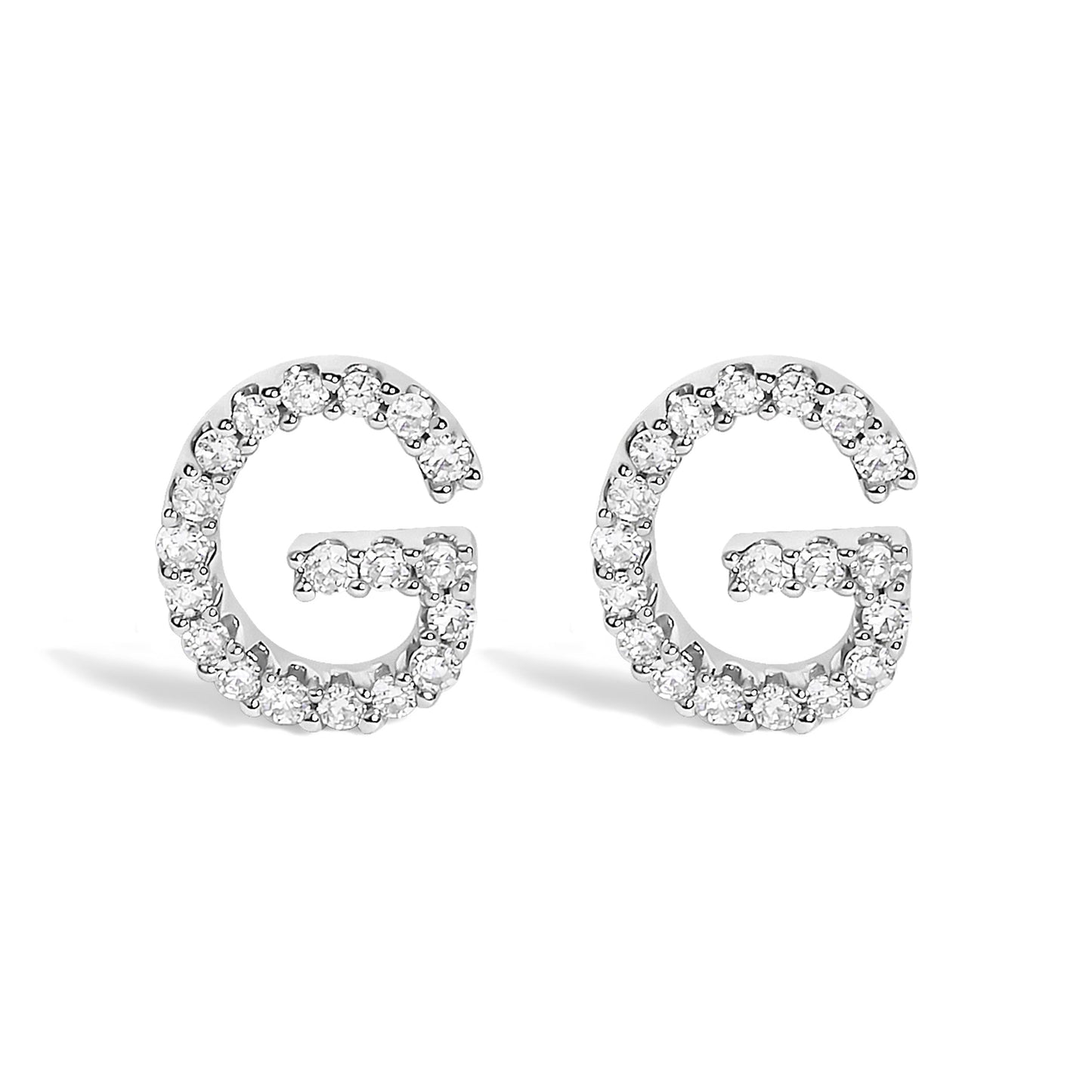 10K White Gold 1/10 Cttw Diamond Initial â€œAâ€ Stud Earring Bids.com