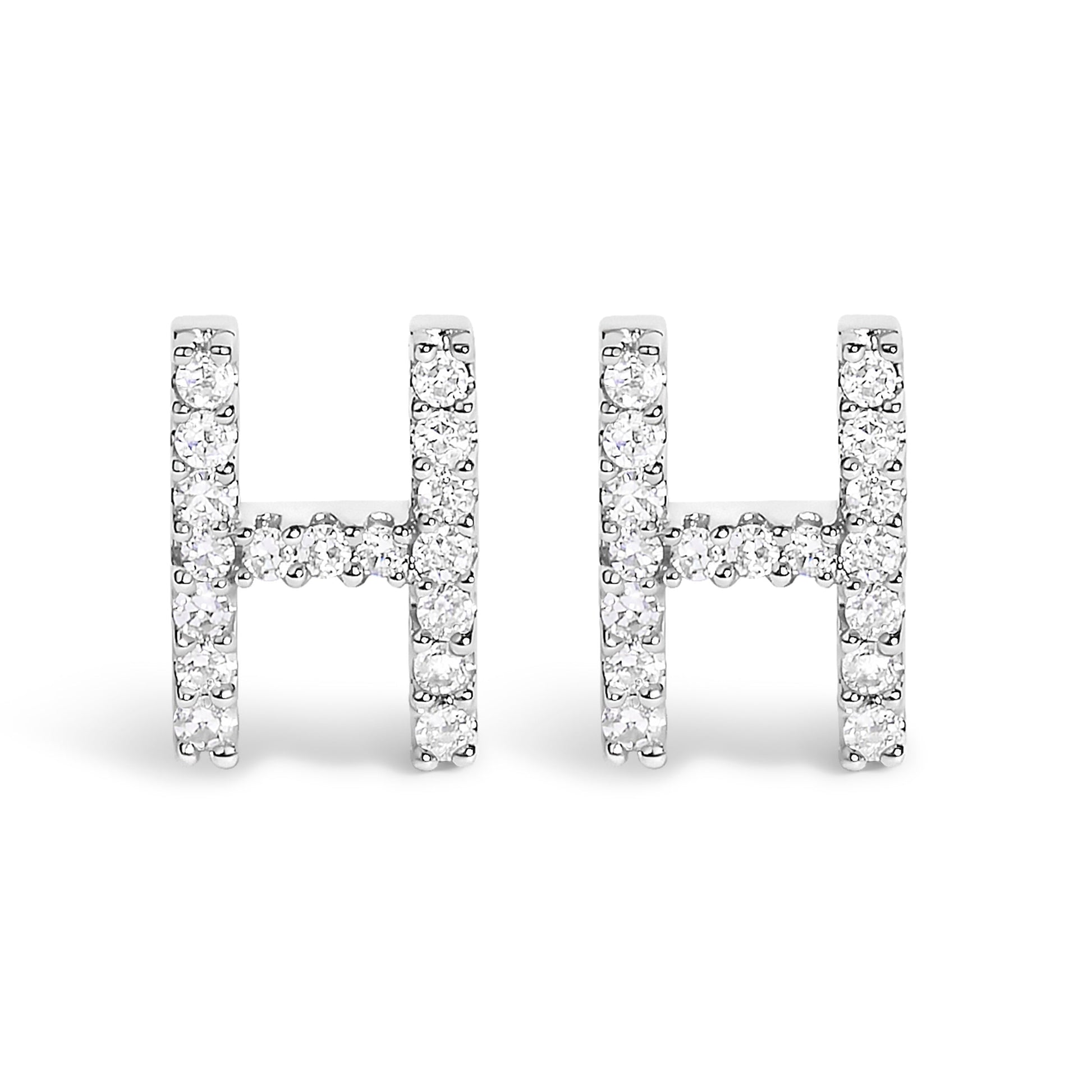 10K White Gold 1/10 Cttw Diamond Initial â€œAâ€ Stud Earring Bids.com