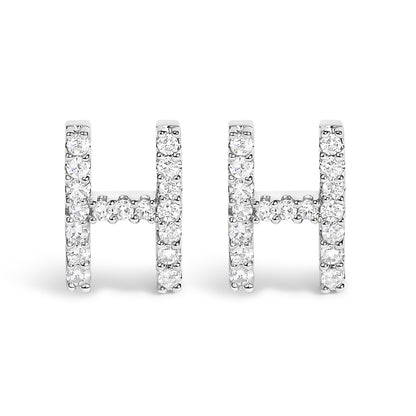 10K White Gold 1/10 Cttw Diamond Initial â€œAâ€ Stud Earring Bids.com