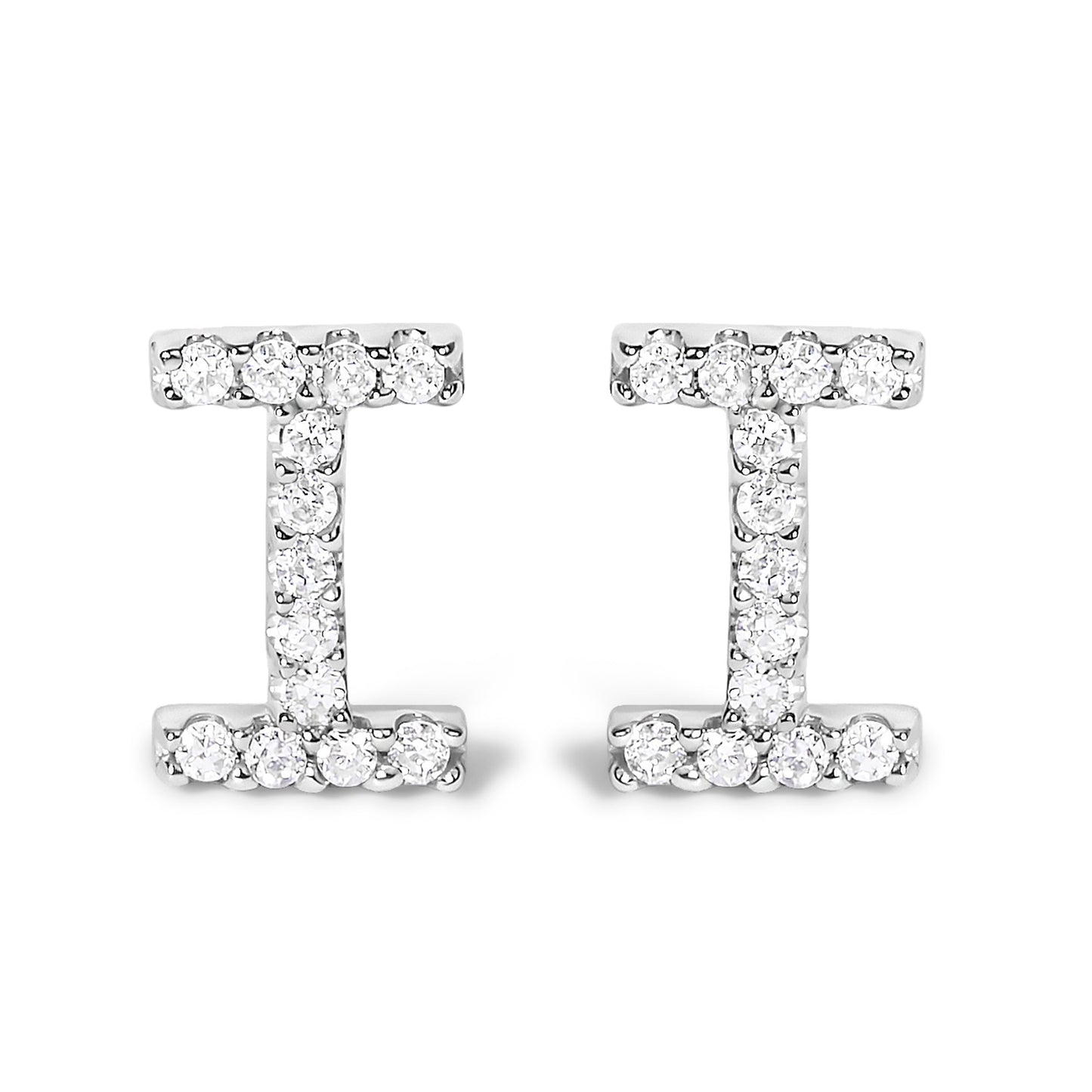 10K White Gold 1/10 Cttw Diamond Initial â€œAâ€ Stud Earring Bids.com