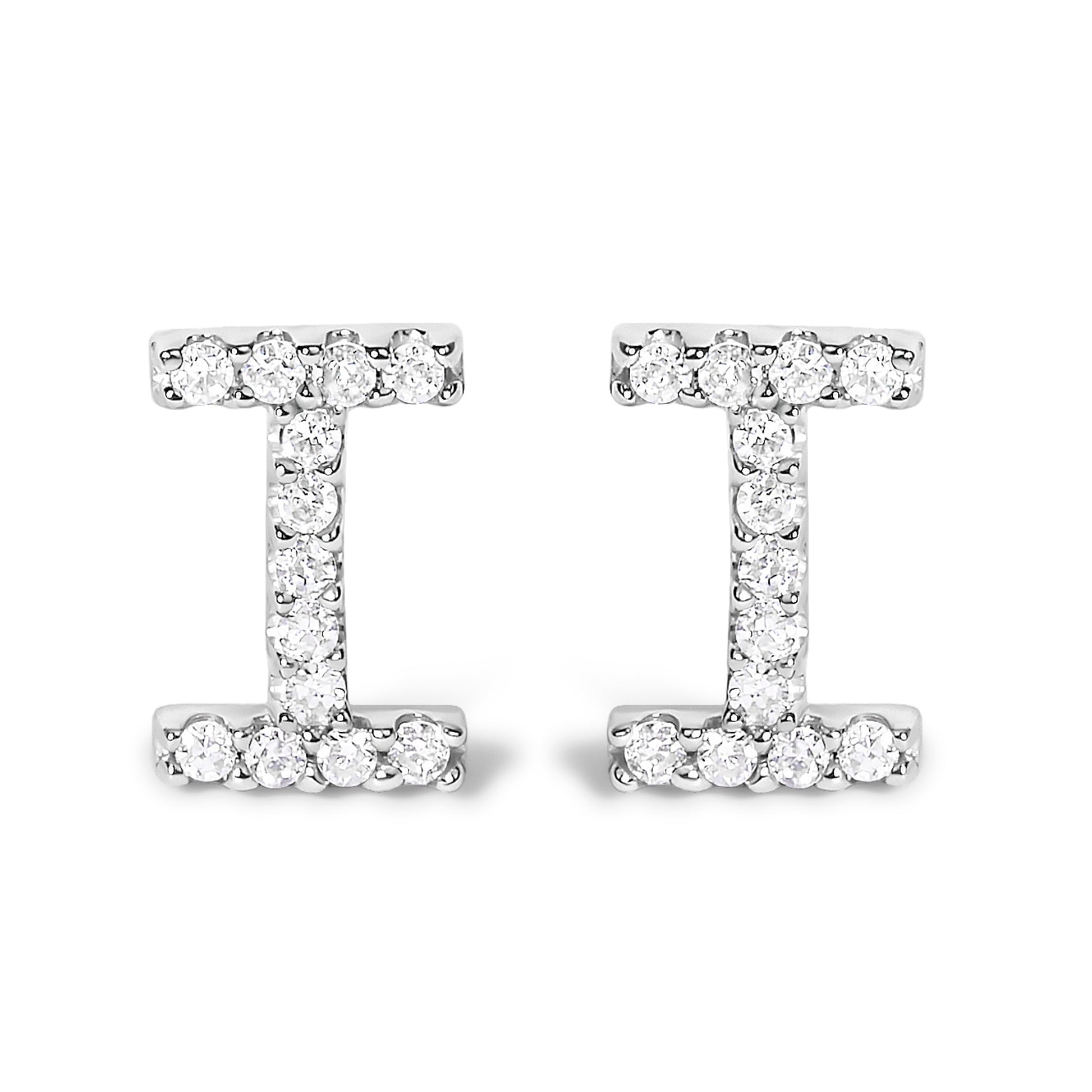 10K White Gold 1/10 Cttw Diamond Initial â€œAâ€ Stud Earring Bids.com