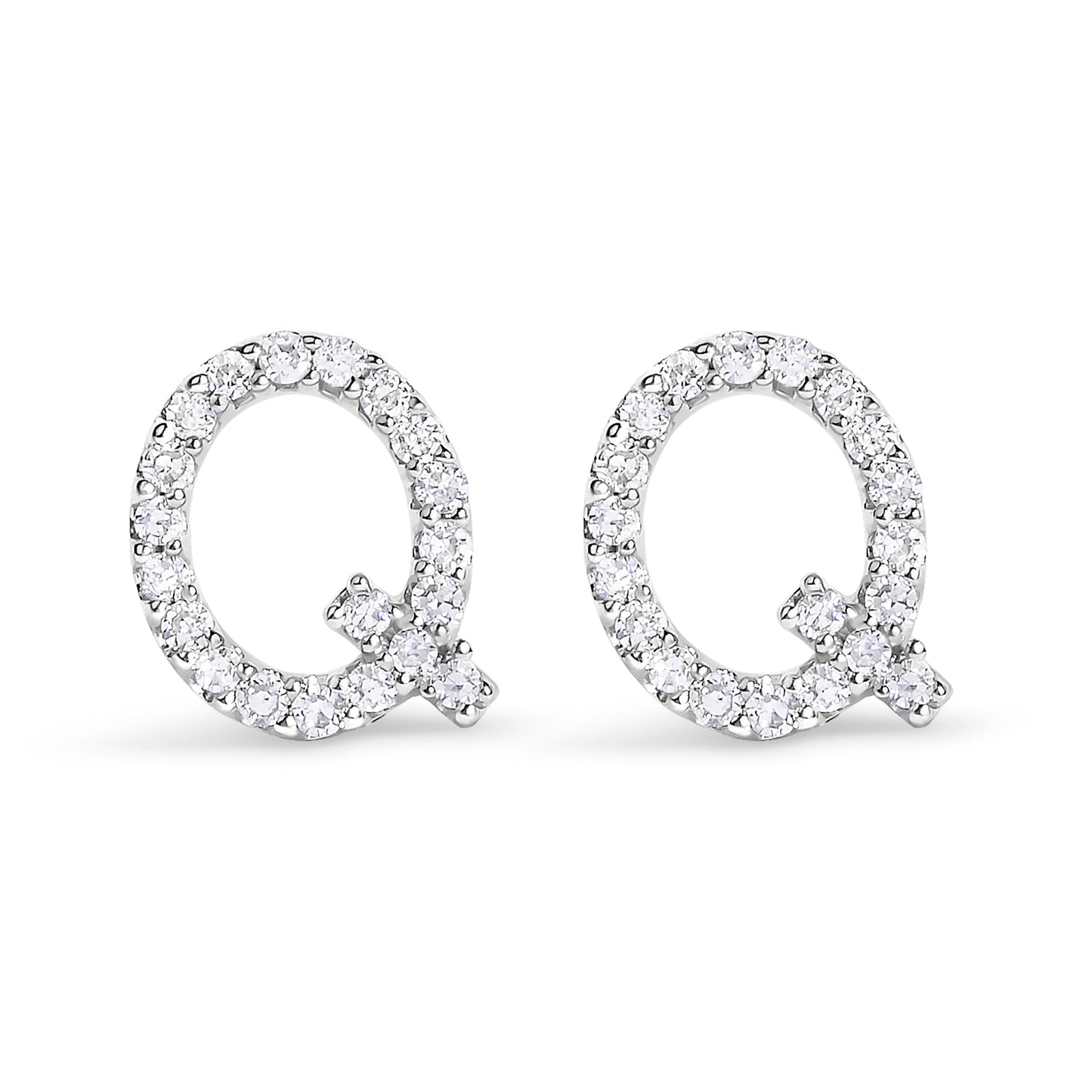 10K White Gold 1/10 Cttw Diamond Initial â€œAâ€ Stud Earring Bids.com