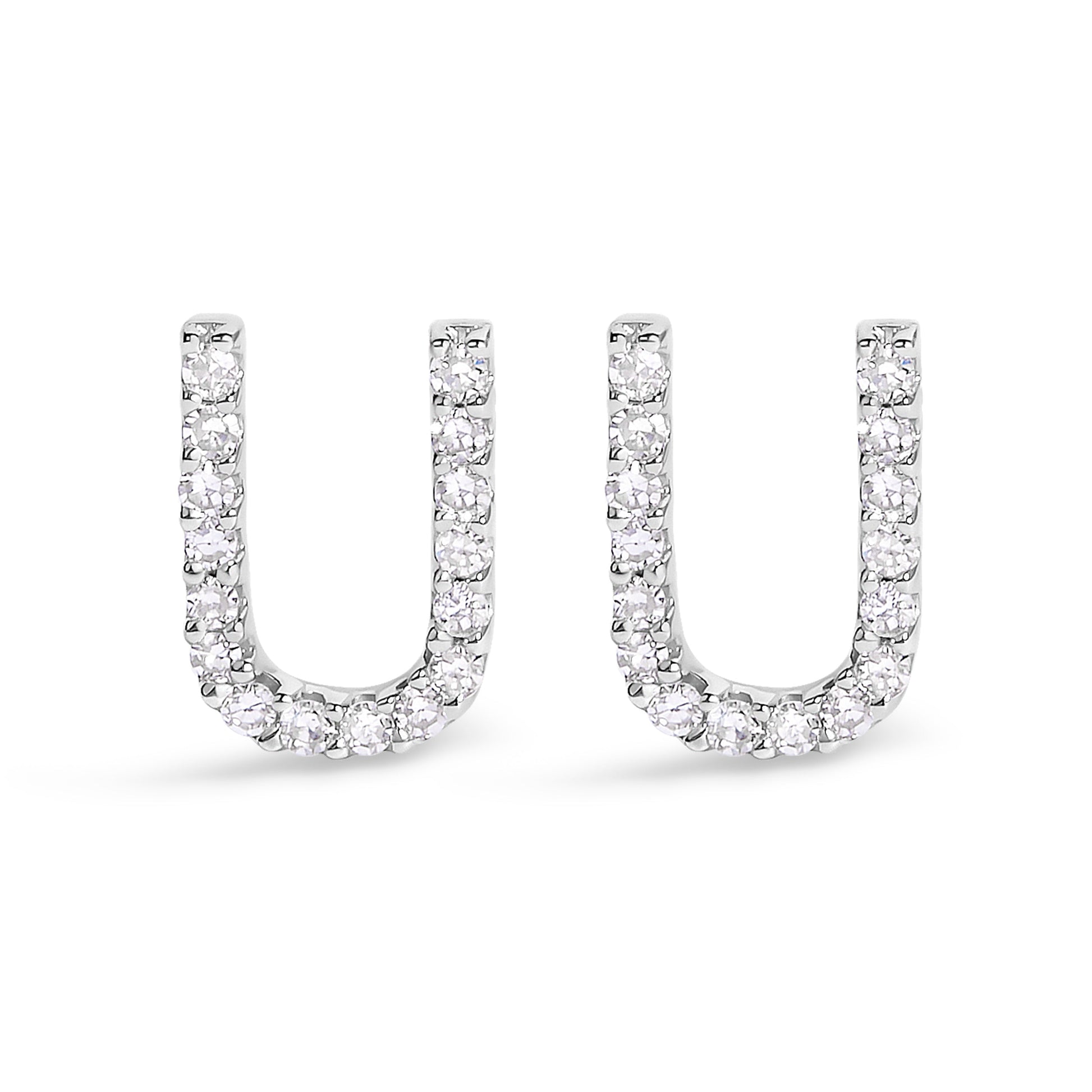 10K White Gold 1/10 Cttw Diamond Initial â€œAâ€ Stud Earring Bids.com