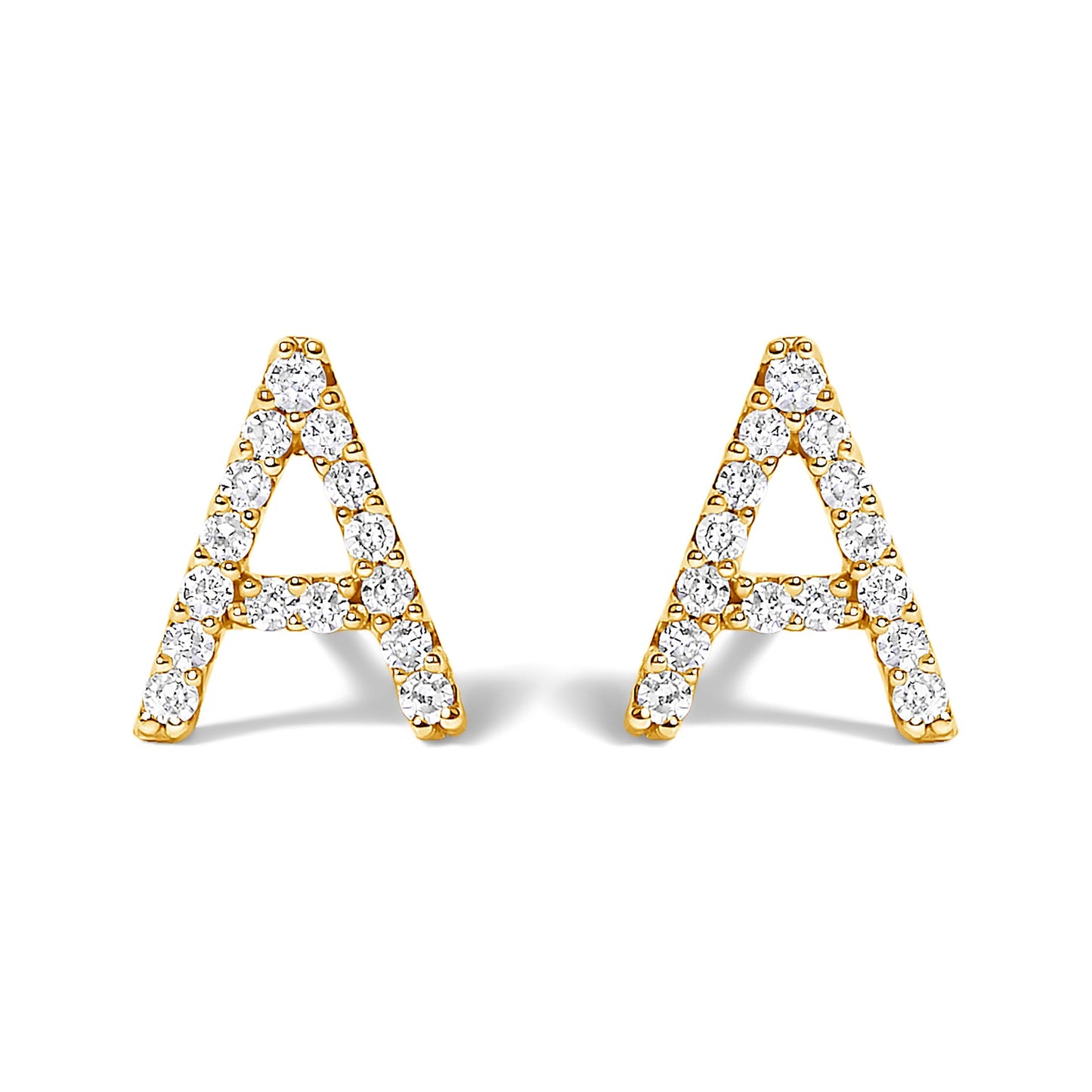 10K White Gold 1/10 Cttw Diamond Initial â€œAâ€ Stud Earring Bids.com