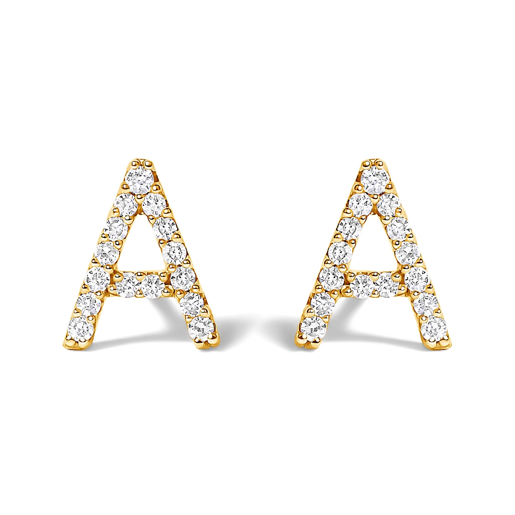 10K White Gold 1/10 Cttw Diamond Initial â€œAâ€ Stud Earring Bids.com