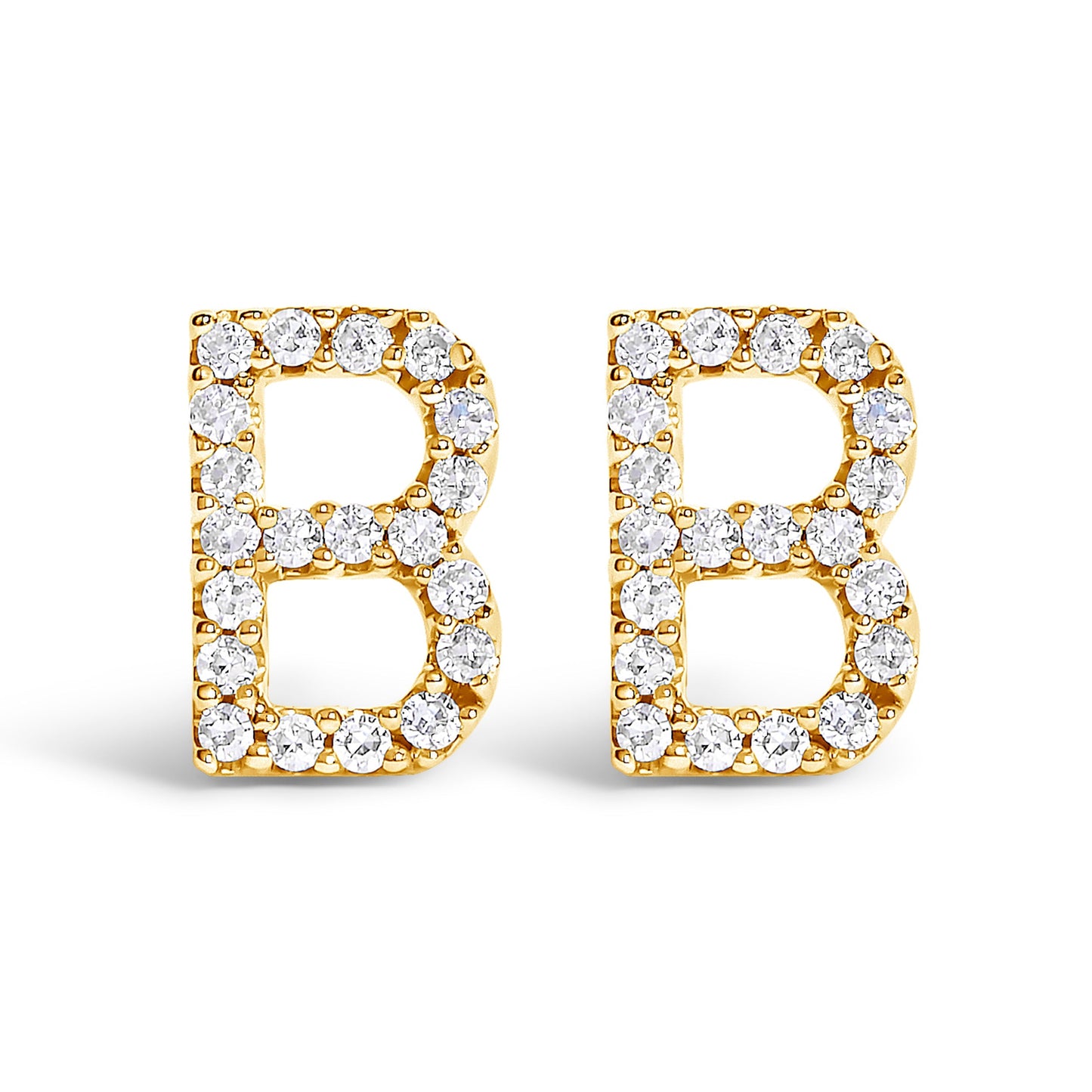 10K White Gold 1/10 Cttw Diamond Initial â€œAâ€ Stud Earring Bids.com