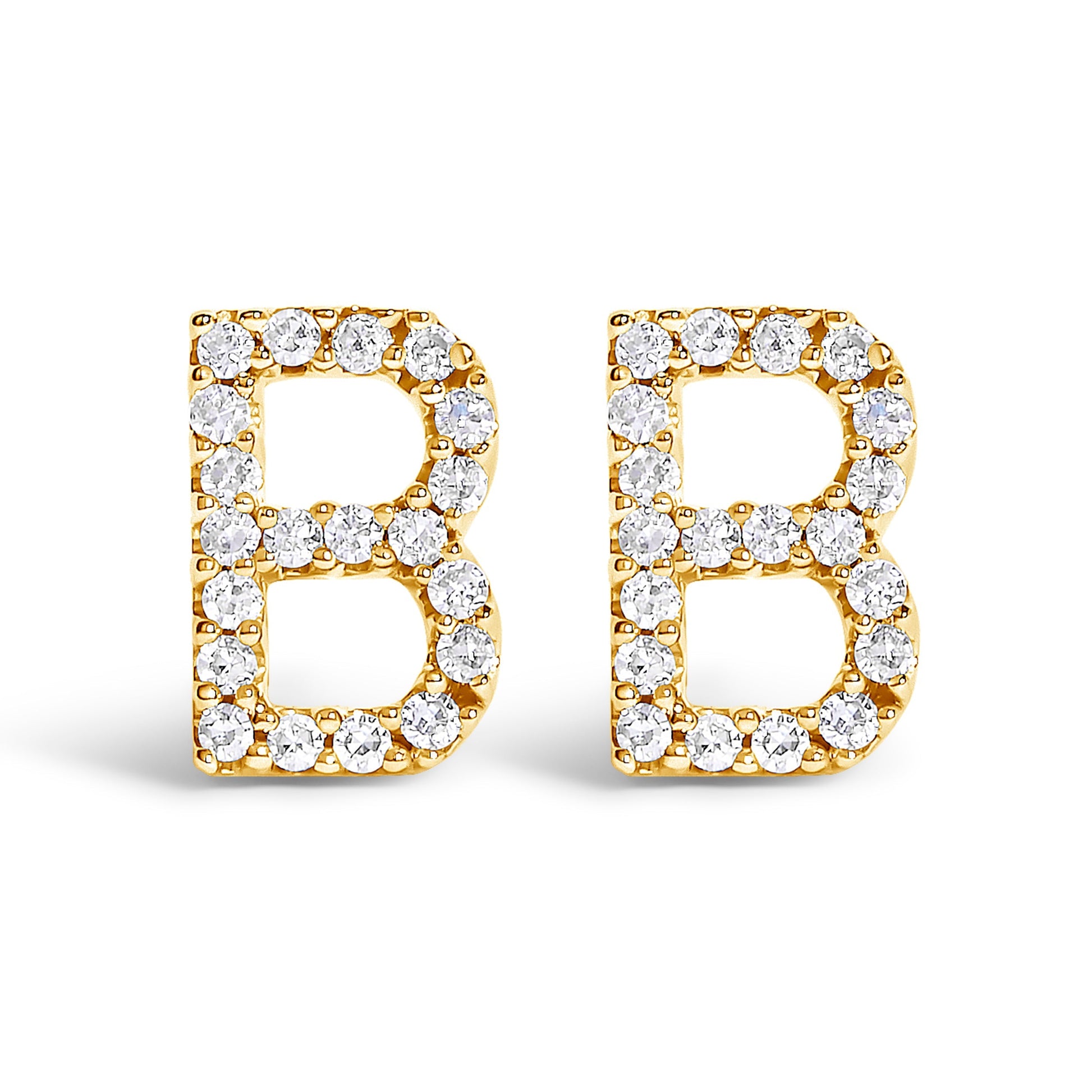 10K White Gold 1/10 Cttw Diamond Initial â€œAâ€ Stud Earring Bids.com
