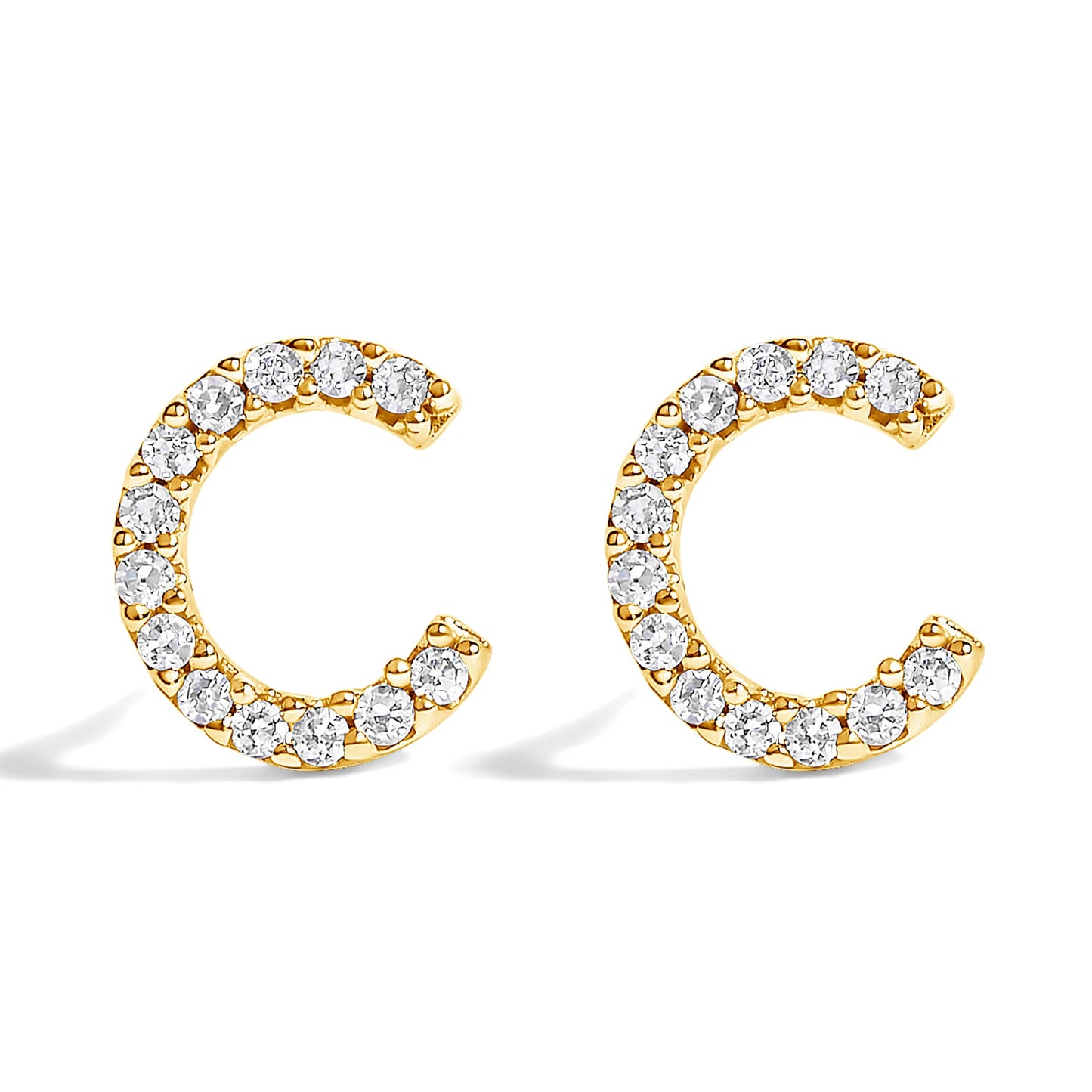 10K White Gold 1/10 Cttw Diamond Initial â€œAâ€ Stud Earring Bids.com