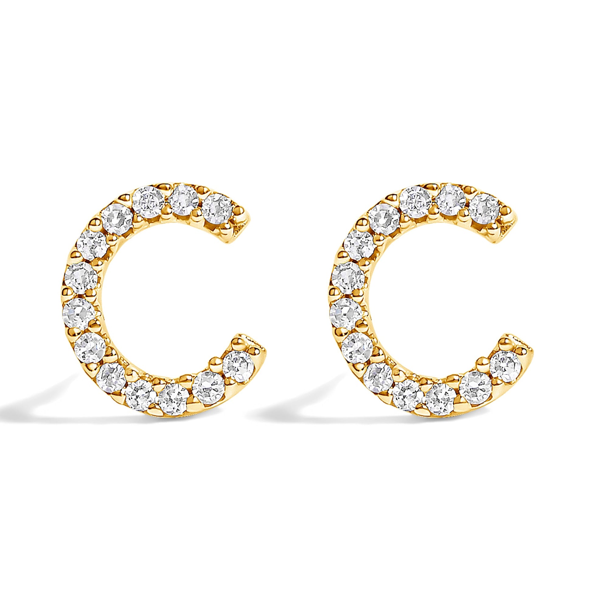10K White Gold 1/10 Cttw Diamond Initial â€œAâ€ Stud Earring Bids.com
