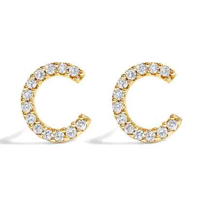 10K White Gold 1/10 Cttw Diamond Initial â€œAâ€ Stud Earring Bids.com
