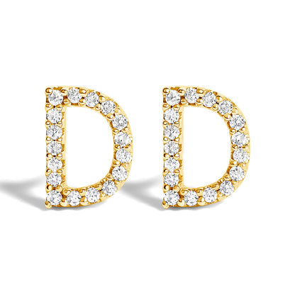 10K White Gold 1/10 Cttw Diamond Initial â€œAâ€ Stud Earring Bids.com