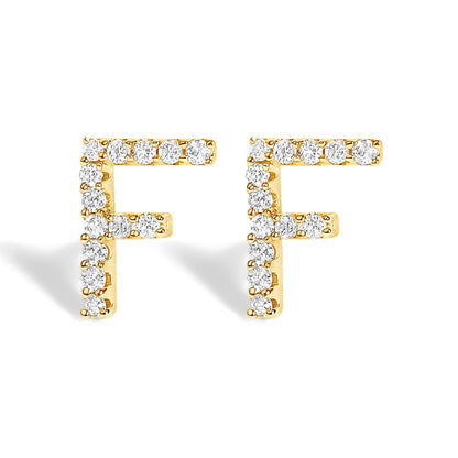 10K White Gold 1/10 Cttw Diamond Initial â€œAâ€ Stud Earring Bids.com
