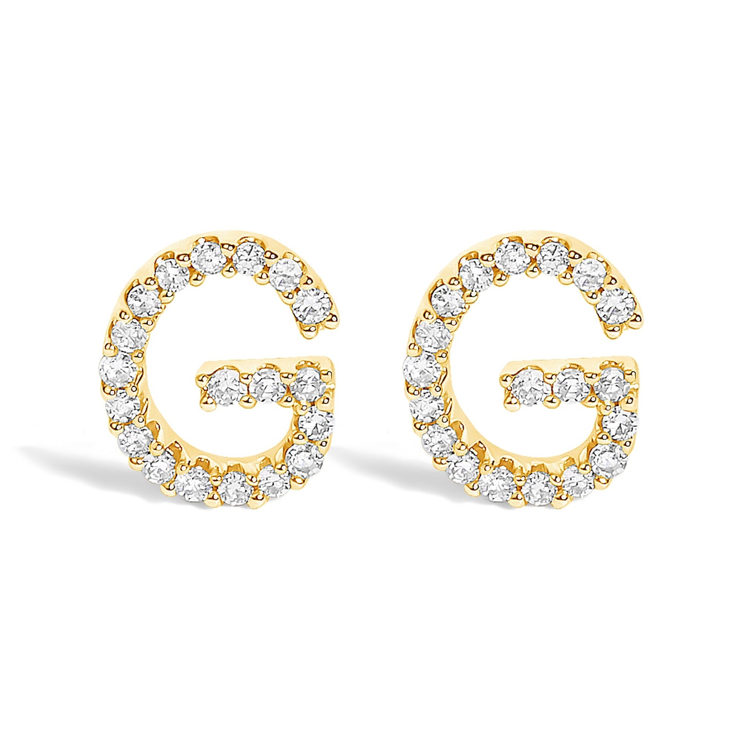 10K White Gold 1/10 Cttw Diamond Initial â€œAâ€ Stud Earring Bids.com