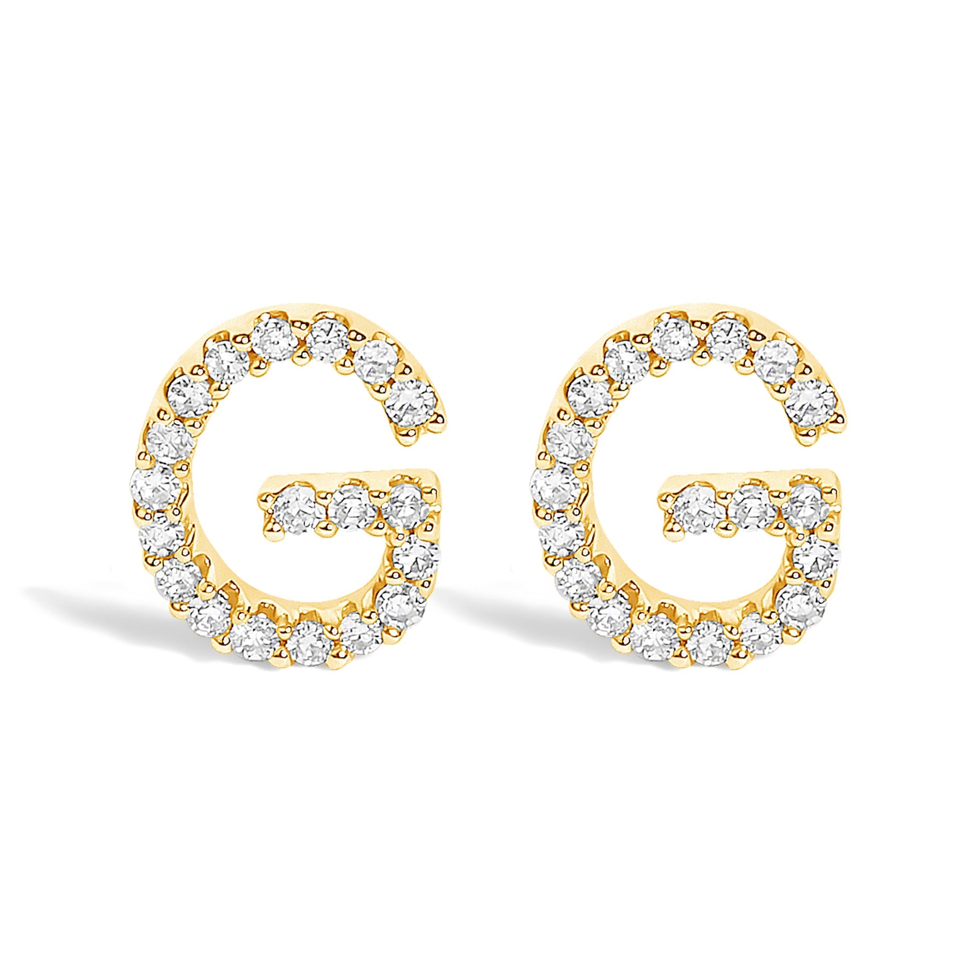 10K White Gold 1/10 Cttw Diamond Initial â€œAâ€ Stud Earring Bids.com