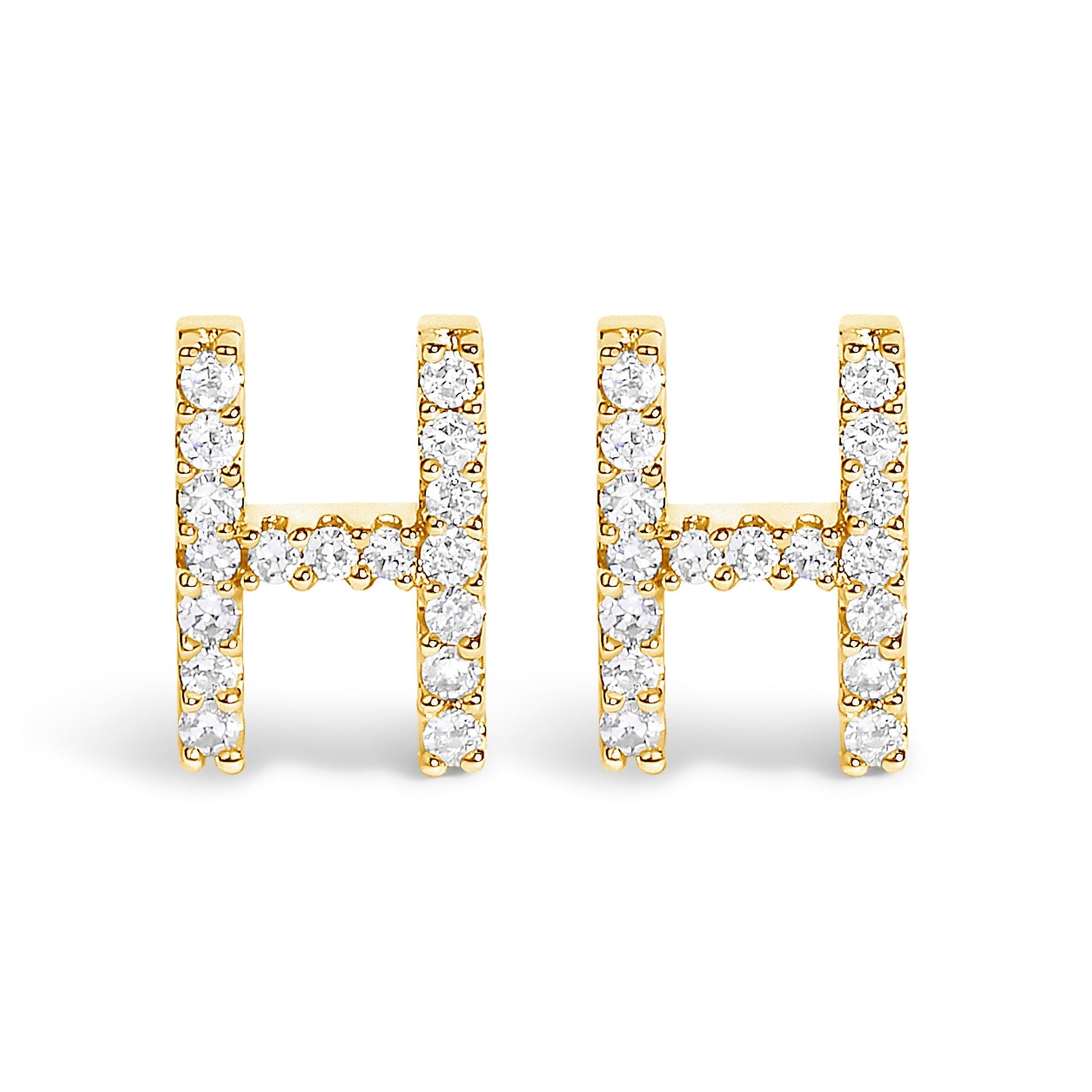 10K White Gold 1/10 Cttw Diamond Initial â€œAâ€ Stud Earring Bids.com