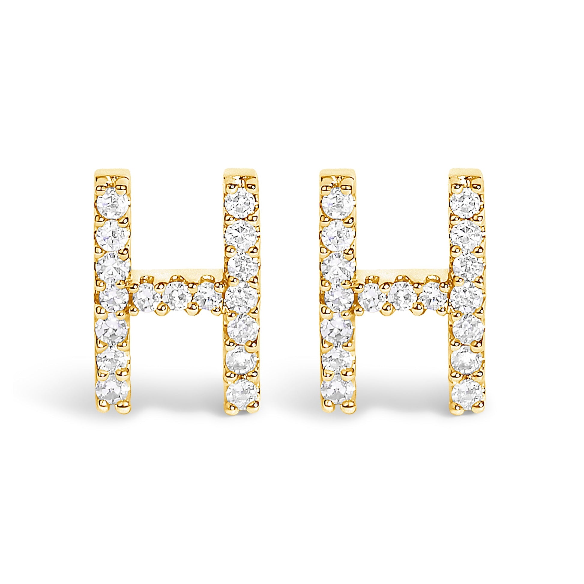 10K White Gold 1/10 Cttw Diamond Initial â€œAâ€ Stud Earring Bids.com