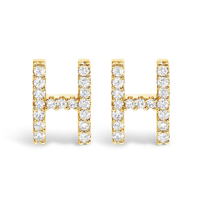 10K White Gold 1/10 Cttw Diamond Initial â€œAâ€ Stud Earring Bids.com