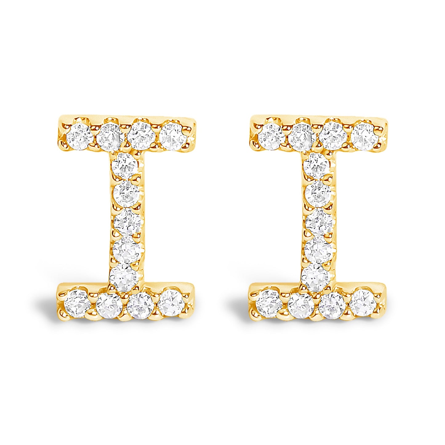 10K White Gold 1/10 Cttw Diamond Initial â€œAâ€ Stud Earring Bids.com