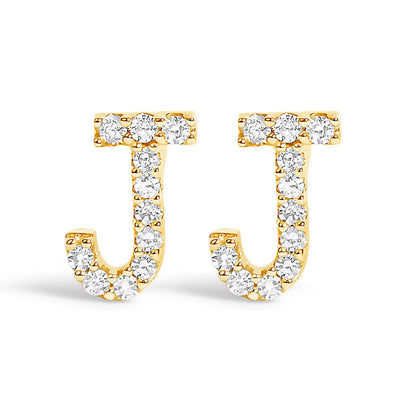 10K White Gold 1/10 Cttw Diamond Initial â€œAâ€ Stud Earring Bids.com
