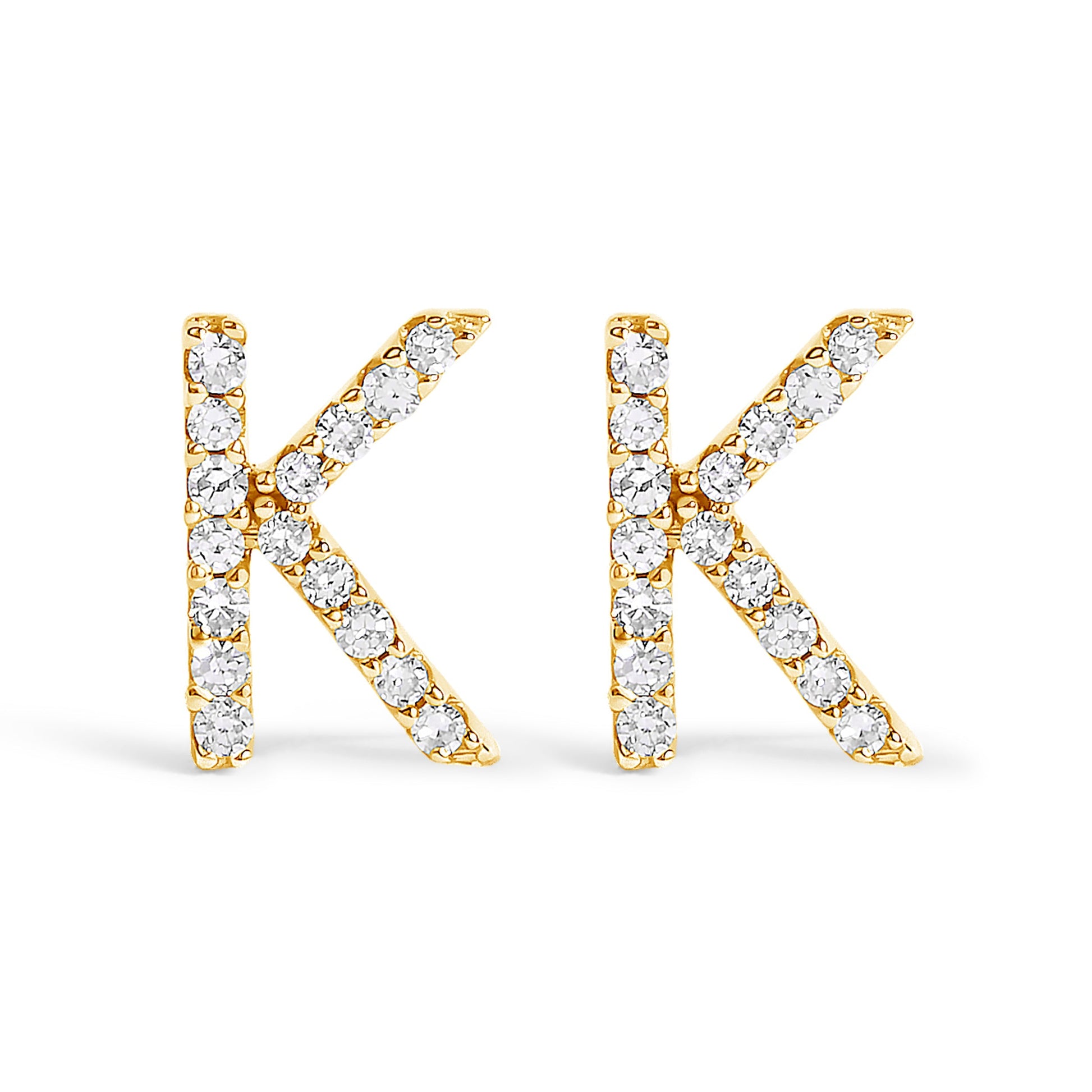 10K White Gold 1/10 Cttw Diamond Initial â€œAâ€ Stud Earring Bids.com