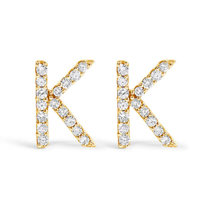 10K White Gold 1/10 Cttw Diamond Initial â€œAâ€ Stud Earring Bids.com